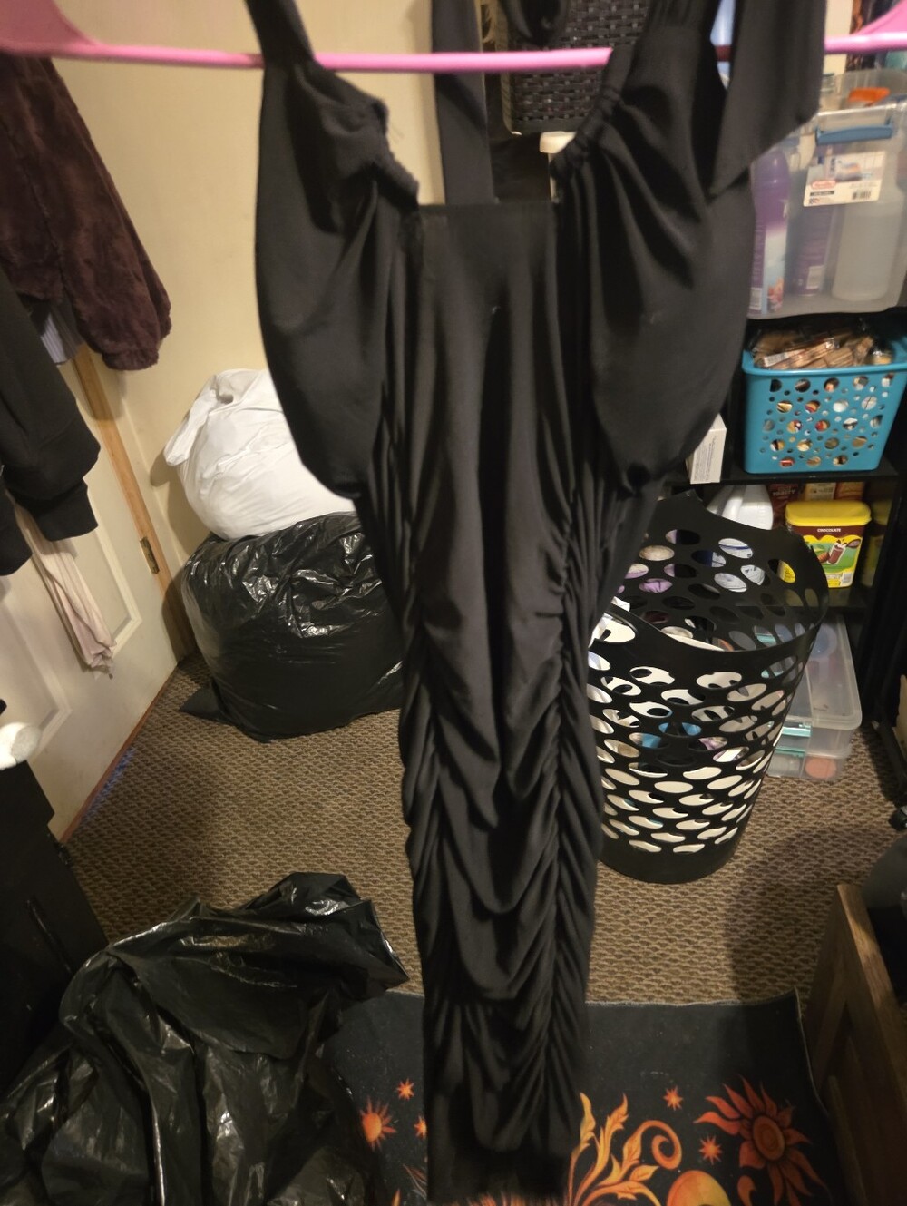 Black Ruched Halter Bodycon Dress - Picture 4 of 4
